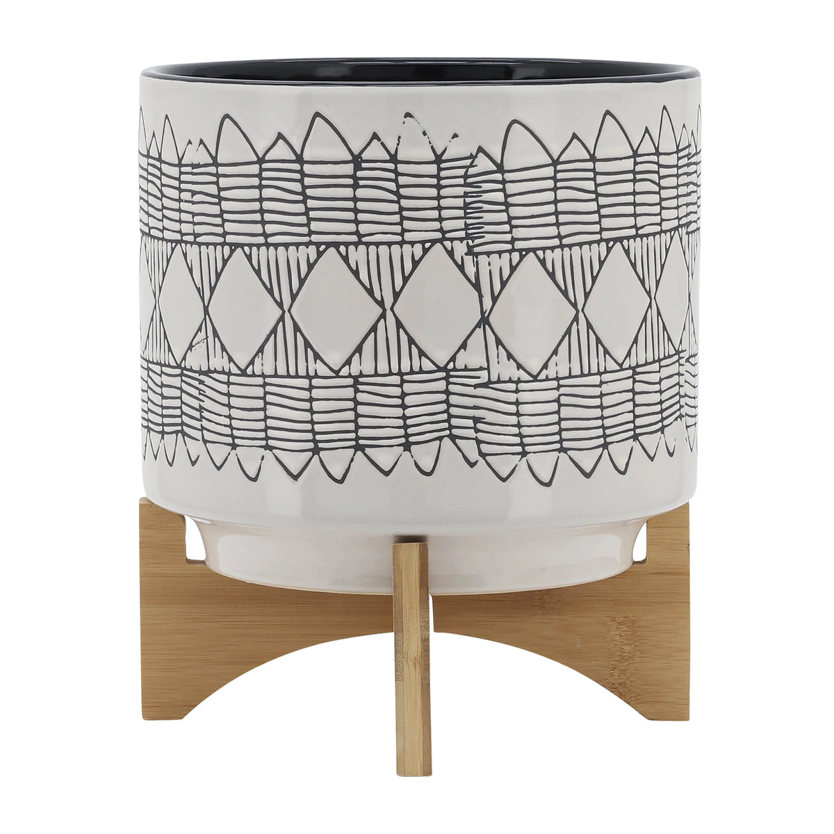 Ceramic Planter On Wooden Stand K679292