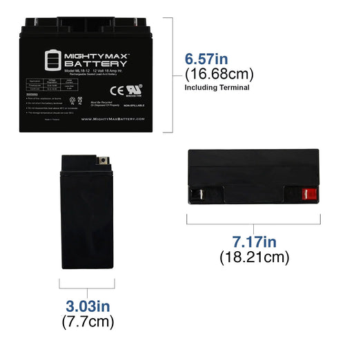 12V 18AH SLA AGM Rechargeable Deep Cycle Battery U3831