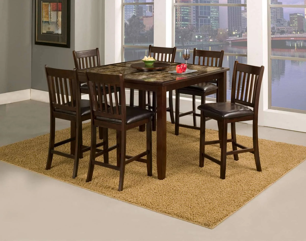 Espresso Faux Marble Pub Table Y72438