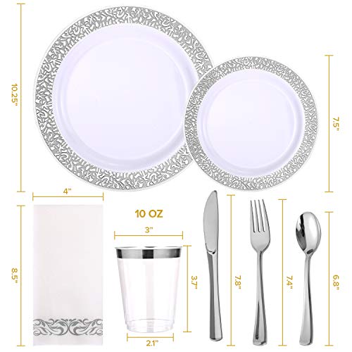 350 Ct Gold Plastic Dinnerware Set E24260