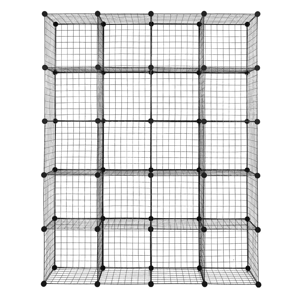 Black 20-Cube Wire Storage Shelving Unit L3036
