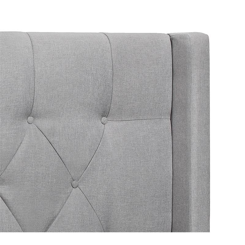 King Light Gray Linen Headboard C12729