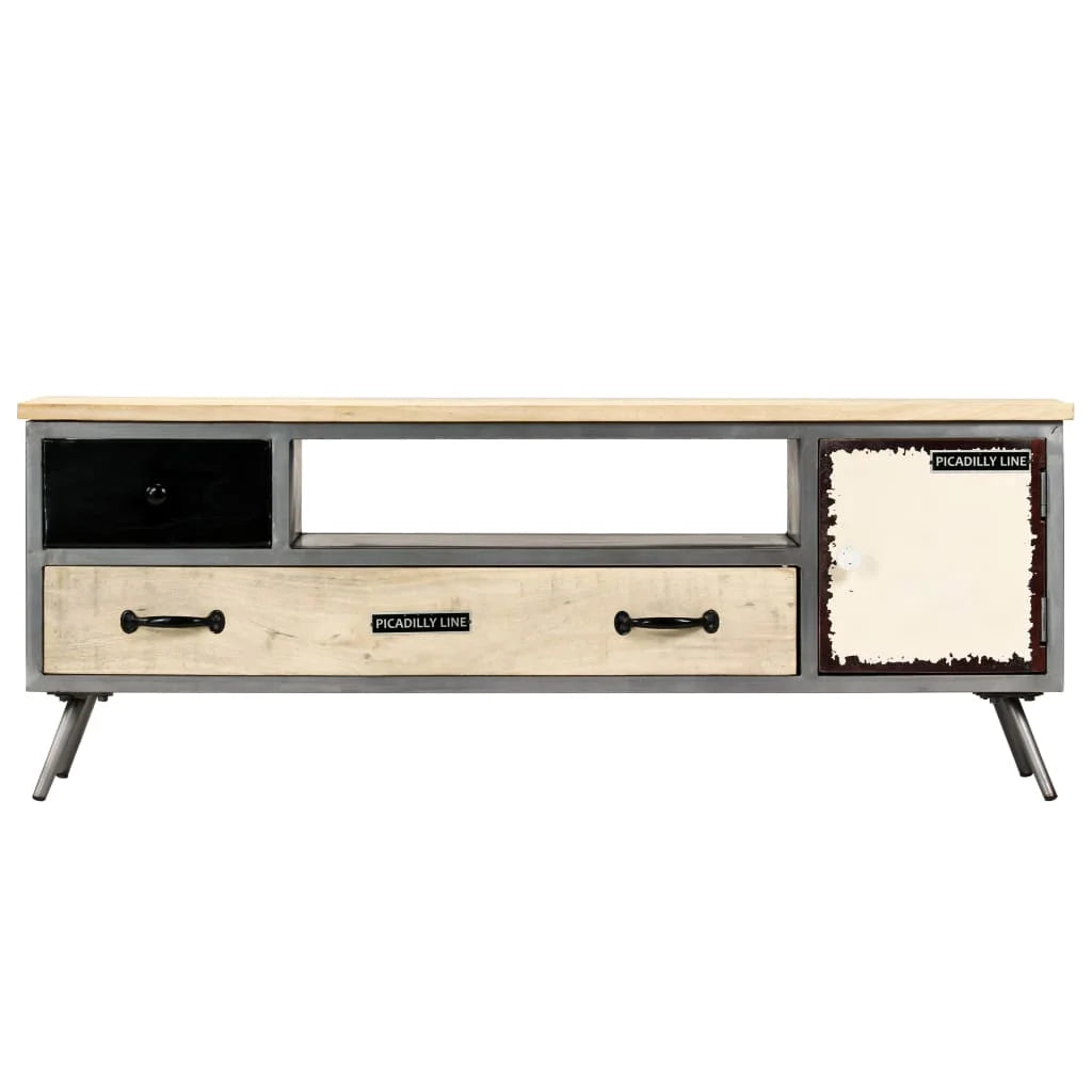 Solid Wood Mango and Steel TV Stand N64605