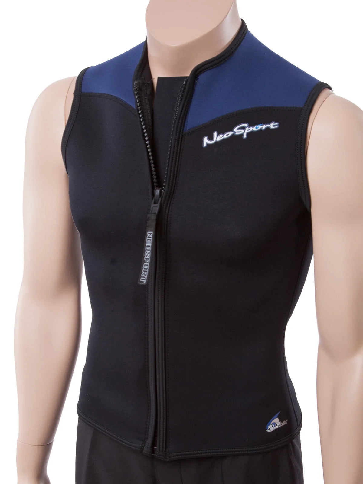 2.5mm Zip Front Sleeveless Wetsuit Vest XS Black/navy O3767