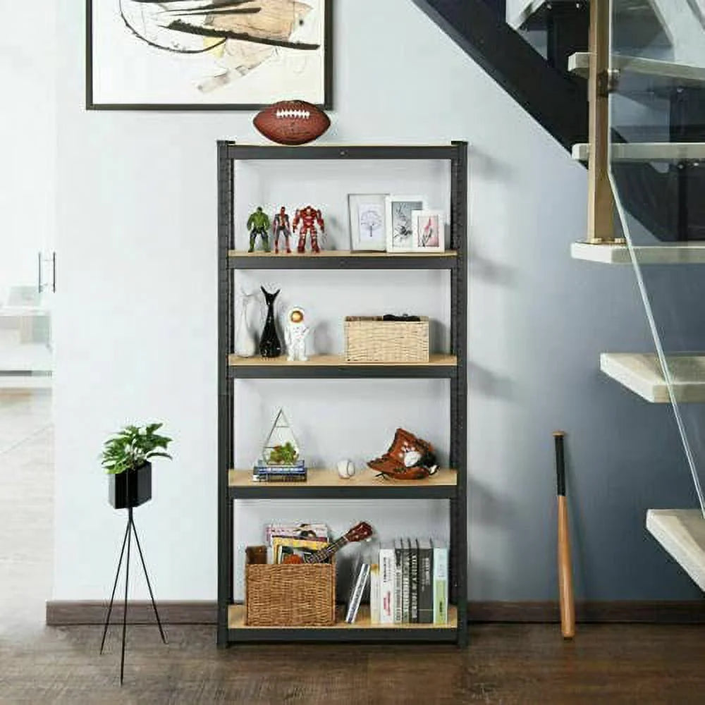 Steel Shelving Units 5 Tier Black Metal R750