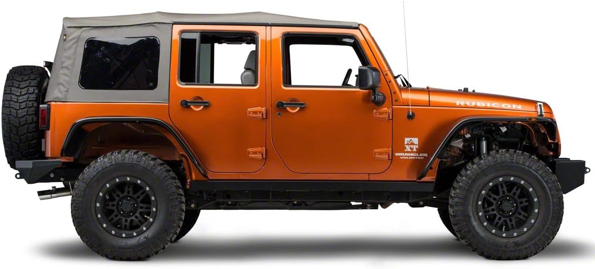 Textured Black Rubi Rails for Jeep Wrangler JK 4-Door W5958