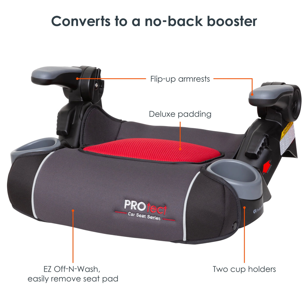 Folding High Back Booster Car Seat Red G245