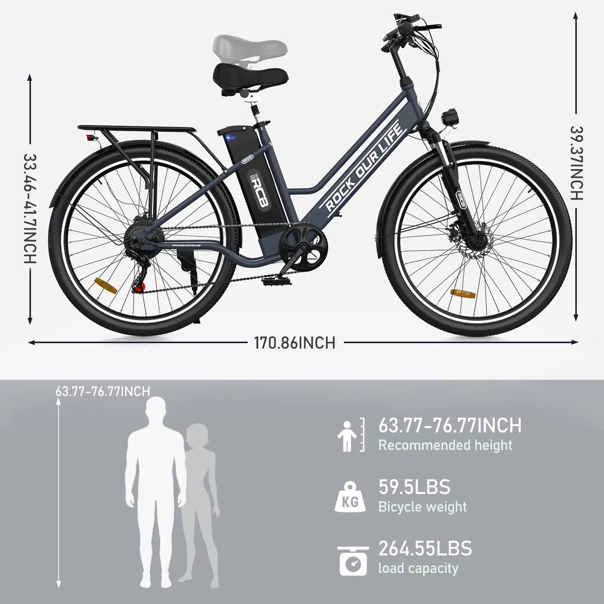 500W 26 Electric Bike with 36V/12 Ah Removable Battery F177