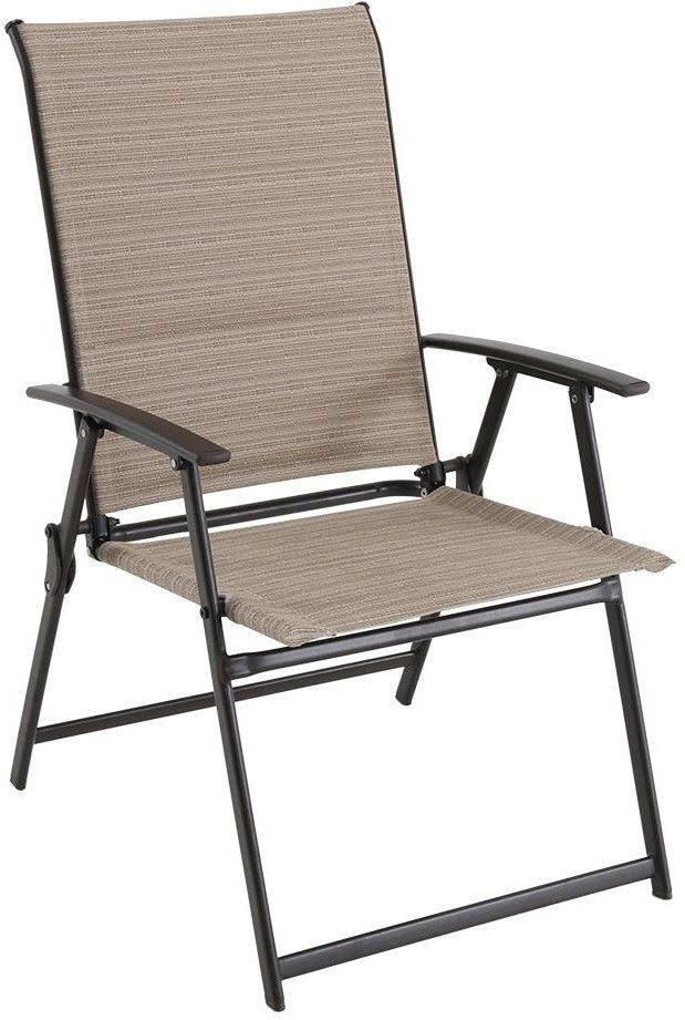Silver Folding Steel Outdoor Dining Chair (2-Pack) Y515