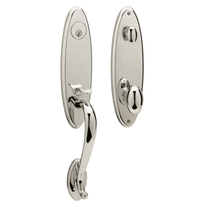 Lifetime PVD Polished Nickel Escutcheon Full Dummy Handleset with Egg Knob S65942
