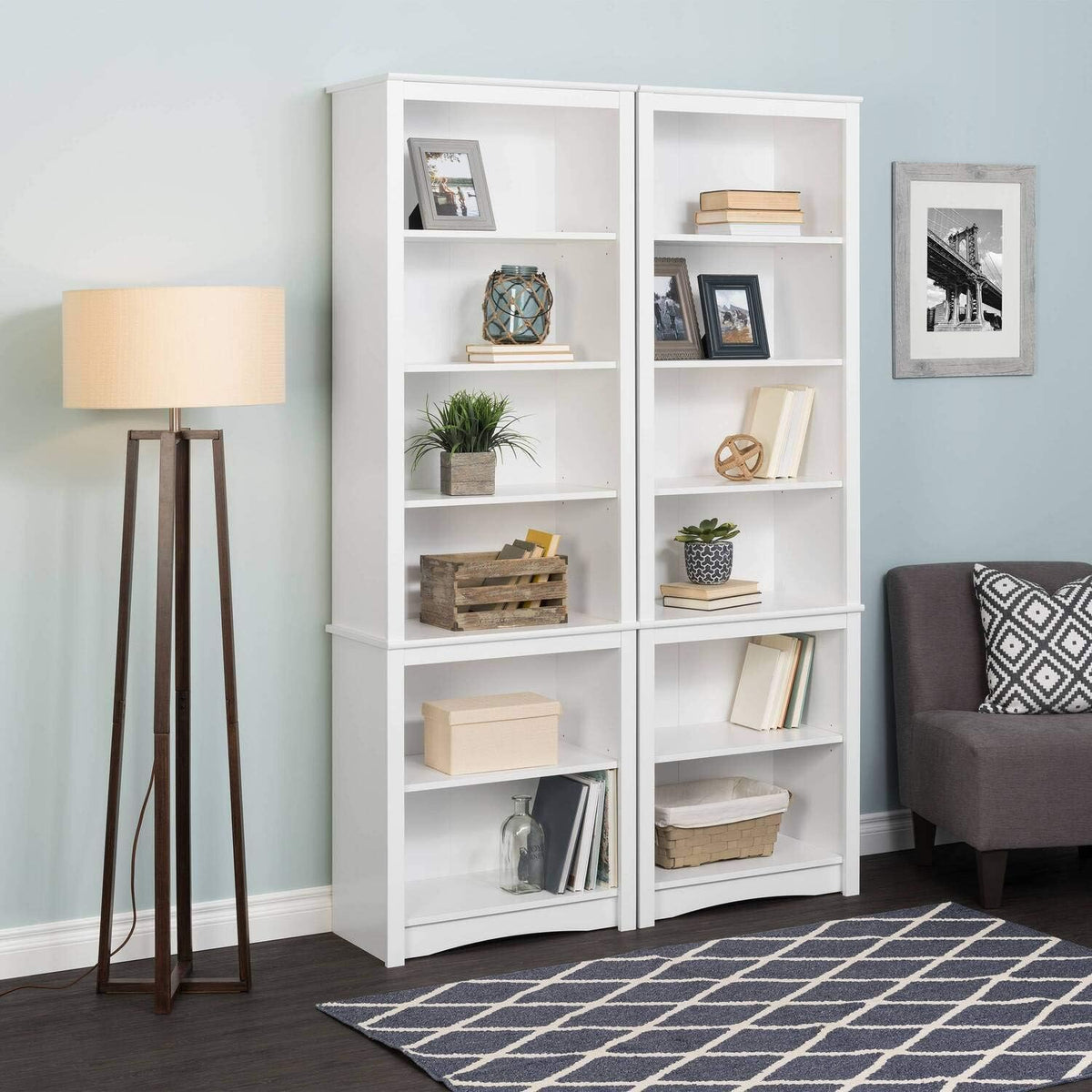 White Tall Bookcase Z63778