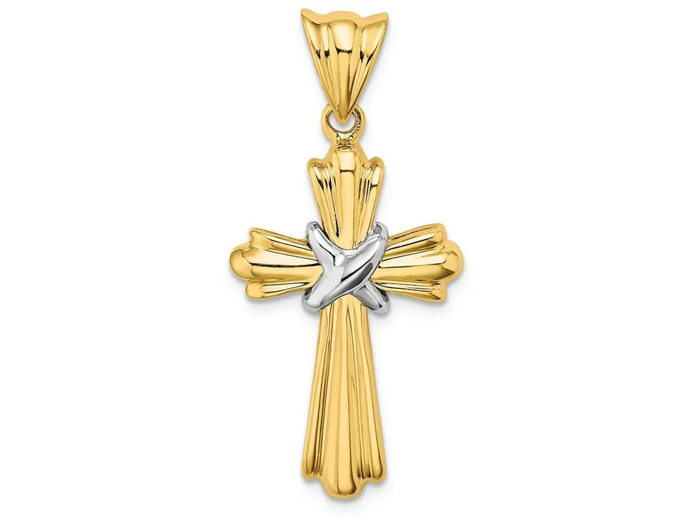 Ribbed Cross Charm G9600