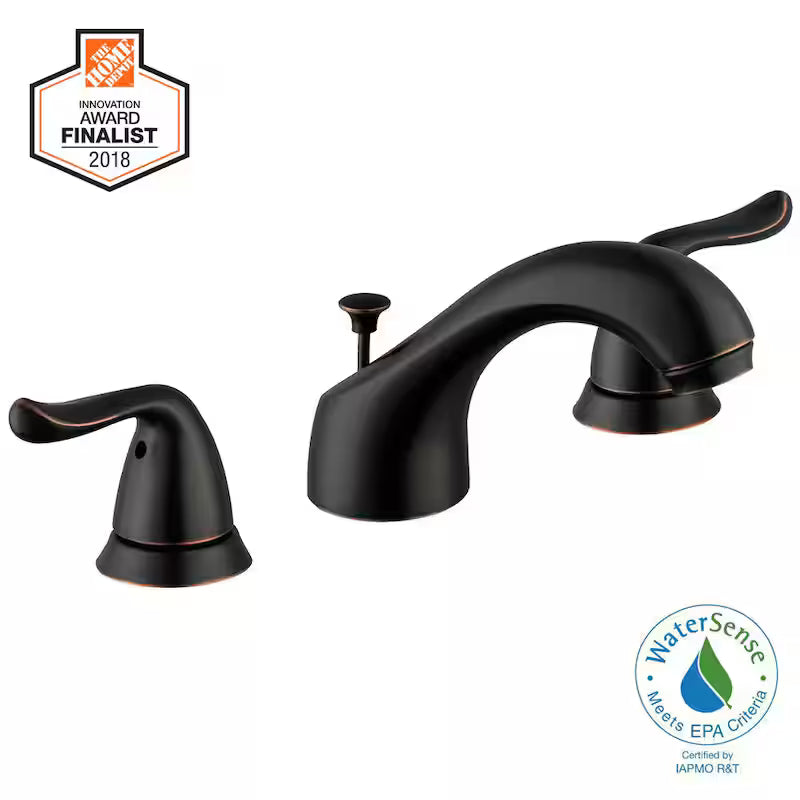 8 in. Widespread Double-Handle Low-Arc Bathroom Faucet in Bronze F162