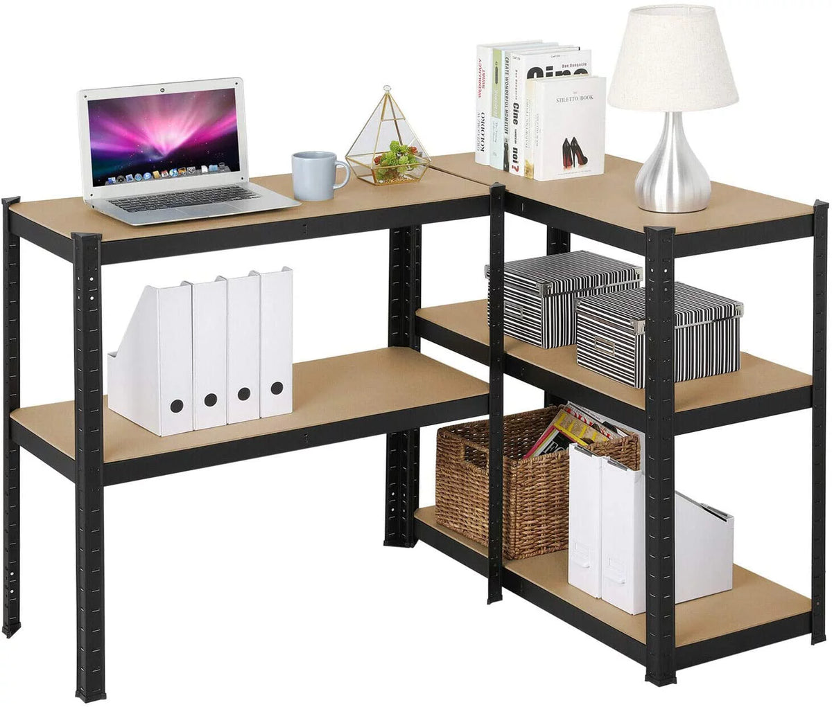 Steel Shelving Units 5 Tier Black Metal R750