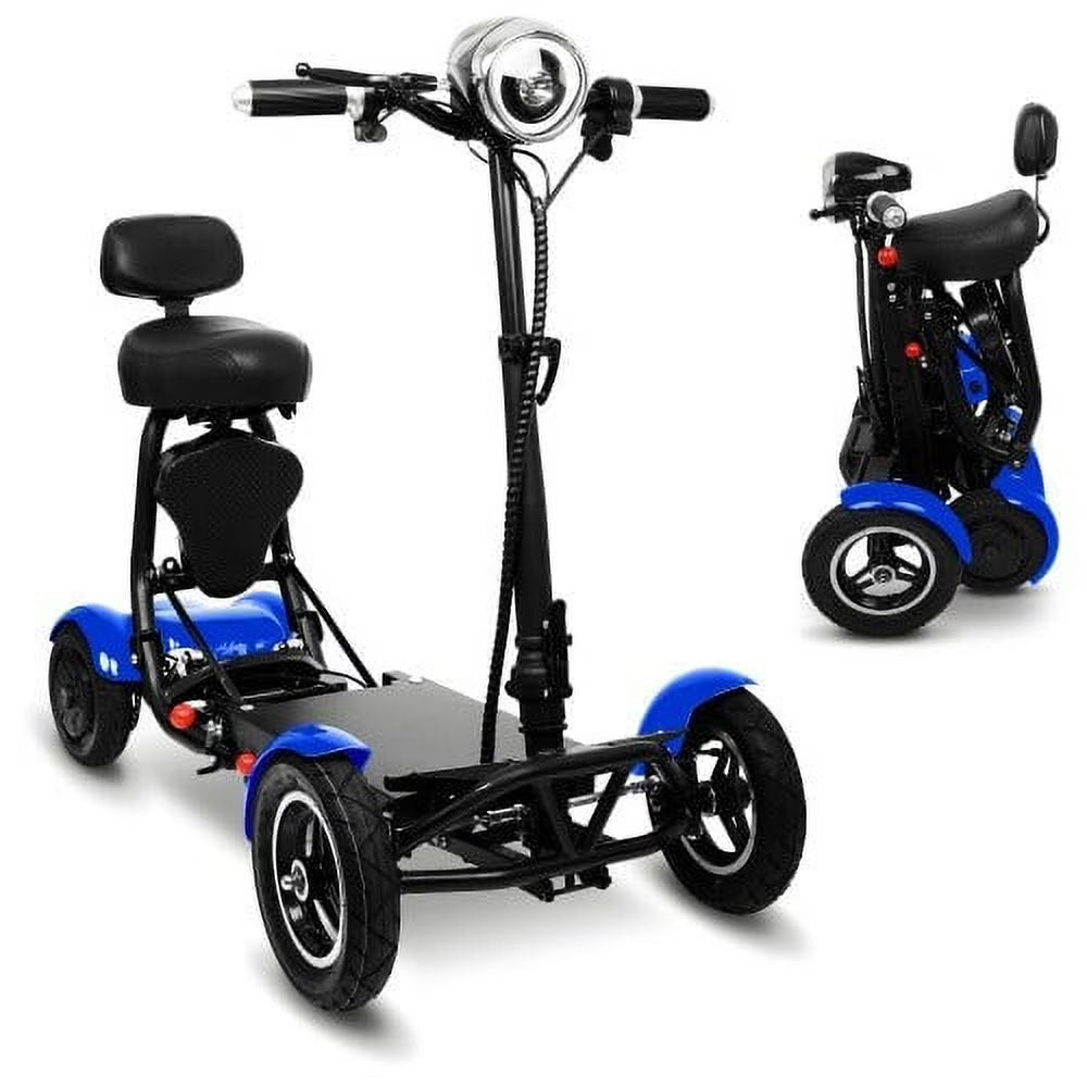 Folding Mobility Scooter 4-Wheel Long Range Blue A48084
