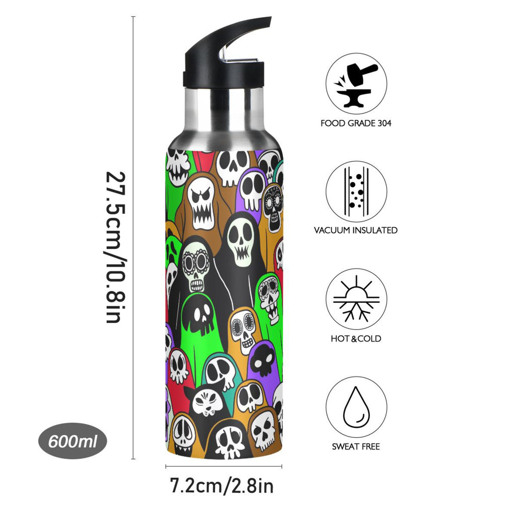 Stainless Steel Insulated Vacuum Flask Water Bottle with Straw Lid Z313