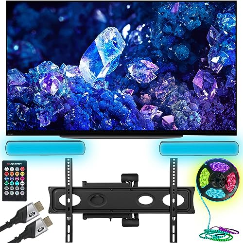 48" 4K HDR OLED Smart TV with Full Motion Wall Mount and Sound Reactive Lighting Kit Y336