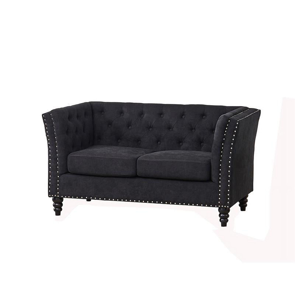 Modern Microfiber Loveseat in Black M990594
